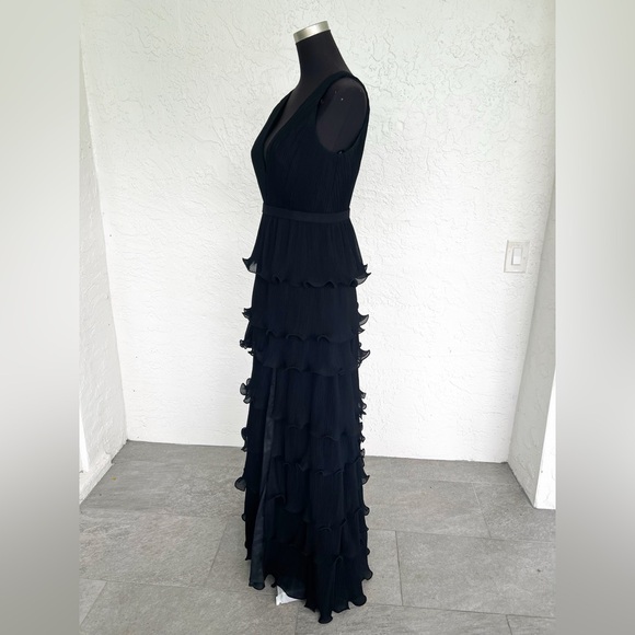 Mac Duggal Black Tie Tiered Ruffle A-Line Evening Gown Womens 6 - Picture 9 of 12